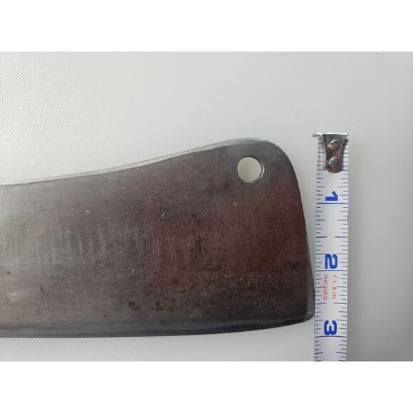 Vintage Butcher Meat Cleaver Wood Handle, 12" Overall, 7” Blade 11oz UNBRANDED - Picture 10 of 10
